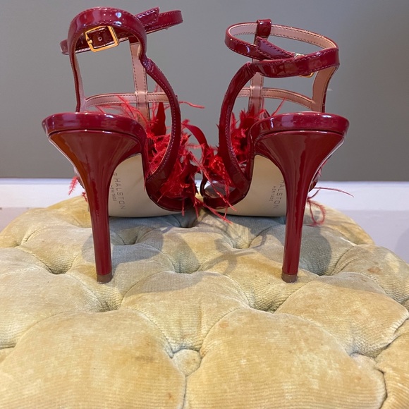 Halston Heritage blood red patent leather sandals (size 8) - Picture 3 of 7